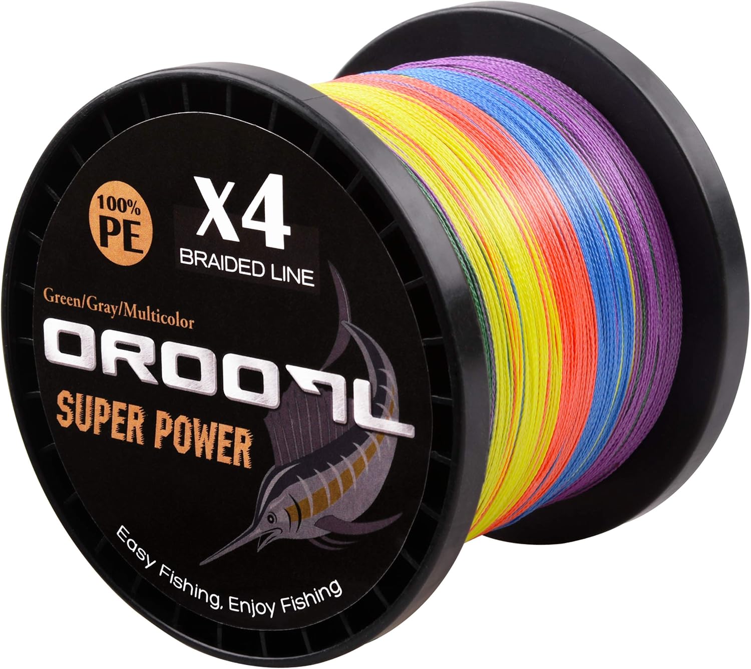 OROOTL Braided Fishing Line 100 m ~ 1000 m 4-Way PE Braided Fishing Line (10LB-133LB) for Saltwater Freshwater