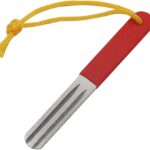 Portable Fishing Hook Sharpener Files Frosted Fishing Accessories (Red), red