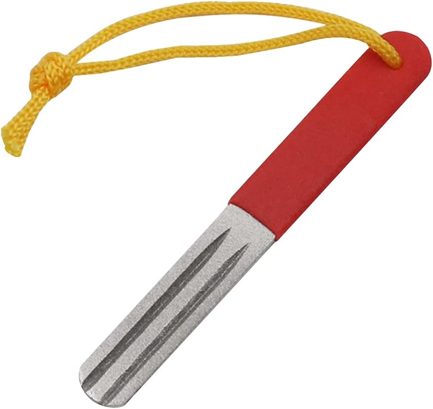 Portable Fishing Hook Sharpener Files Frosted Fishing Accessories (Red), red
