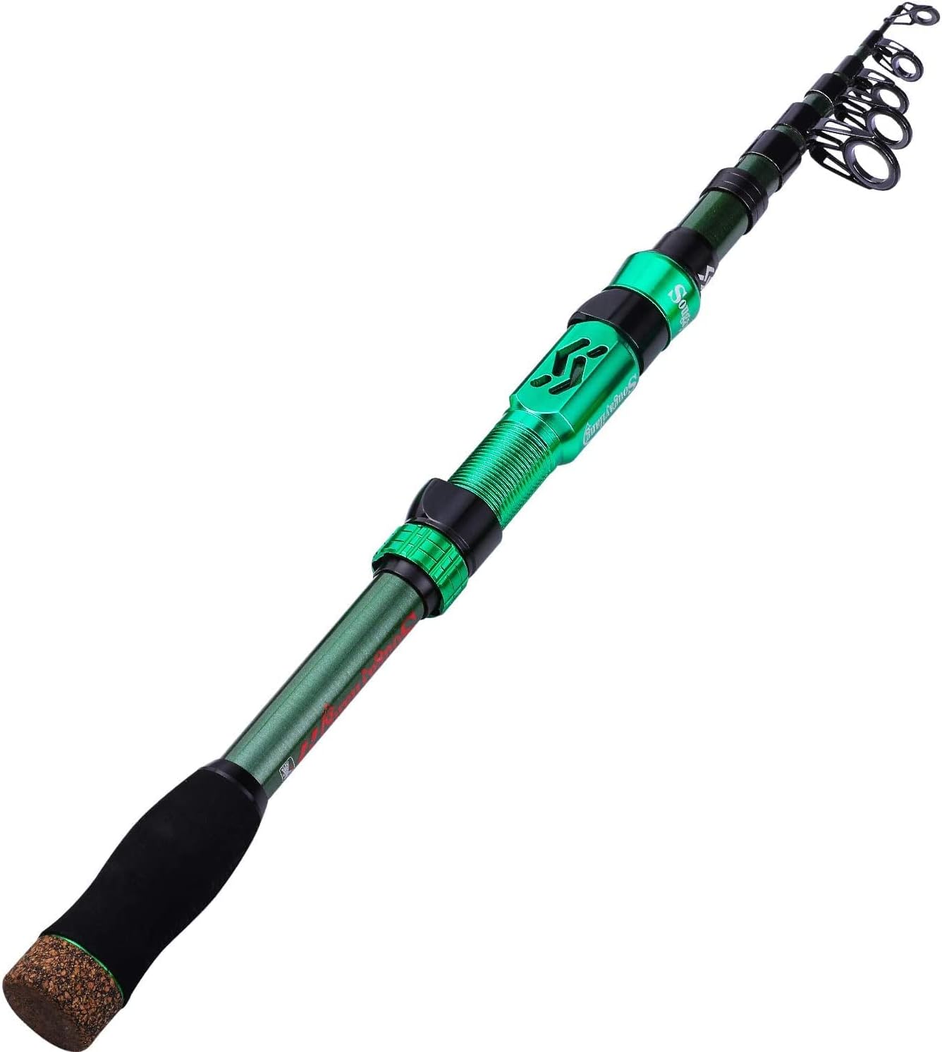 Sougayilang Telescopic Fishing Rod Portable 24 Ton Carbon Fiber CNC Machined Reel Seat Comfortable EVA Handle Travel Fishing Rod for Bass Trout Fishing