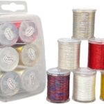 6 Spools Fly Tying Floss Thread 150D Silky Yarns Salmon Trout Fly Fishing Tie Cord Materials, 100m per Spool, Polyester Fishing Line