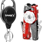 SAMSFX Fishing Tungsten Line Cutter with Zinger Retractors, Fishing Pliers Cutters, Knot Tying Tool, Hook Eye Cleaner, Hook Sharpener