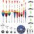 Fishing Accessories Set – 22-Piece Floats Fishing Set with 205 Lead Shot, Floats, Rubber Stoppers and Swivels for Freshwater and Sea Fishing