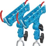 QualyQualy Rod Holder, Rod Stand, Fishing Accessories, Fishing Rod Stand Set for Bench, Fishing, Floor, Beach, Boat, 360 Degree Adjustable Fishing Rod Pod, 2 Rods (B-Blue Lx 2 Rods)